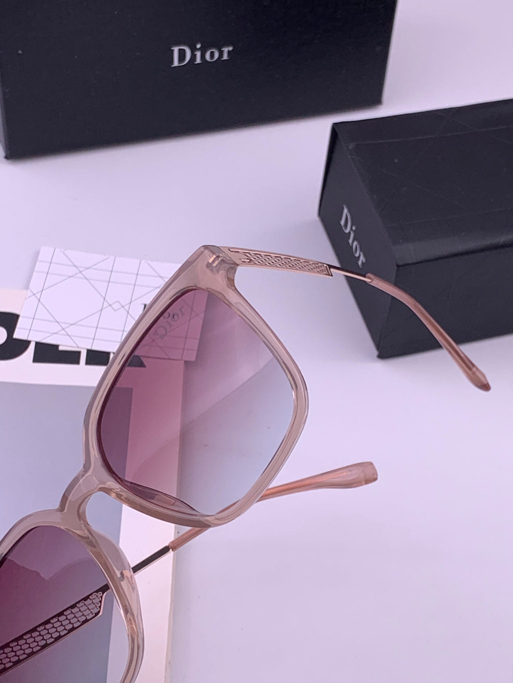 Dior CD35511 Polarized Square Brown Lens Sunglasses for Women - 415458 - detail image 3
