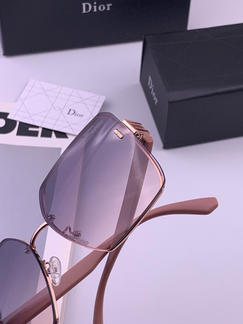 Dior CD0238 Polarized Square Red Lens Sunglasses for Women - 415452 - detail image 6