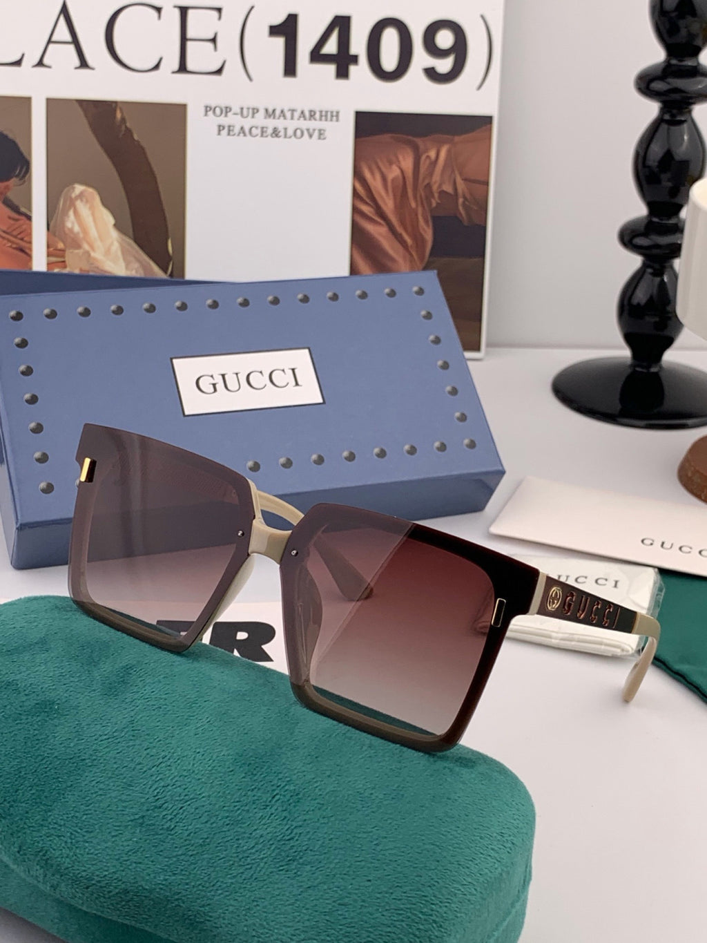 Gucci G50195 Polarized Square Red Lens Sunglasses for Men & Women - 415021 - detail image 3