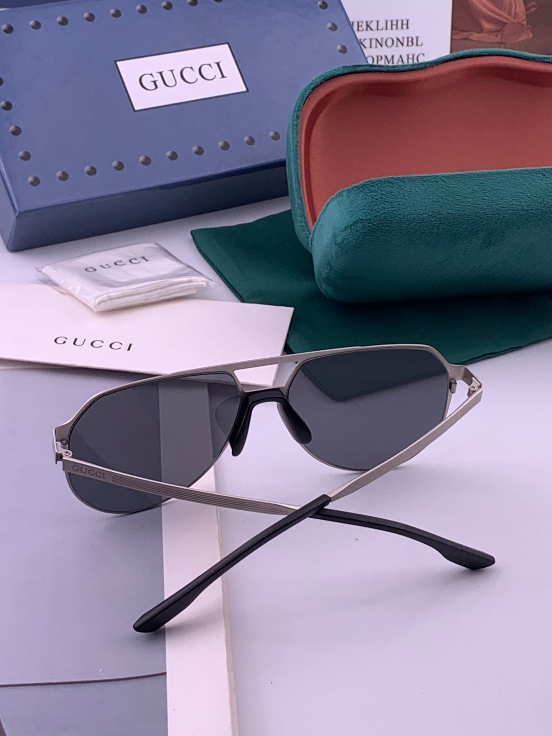 Gucci G7225 Polarized Aviator Gold Lens Sunglasses for Men - 415008 - detail image 5
