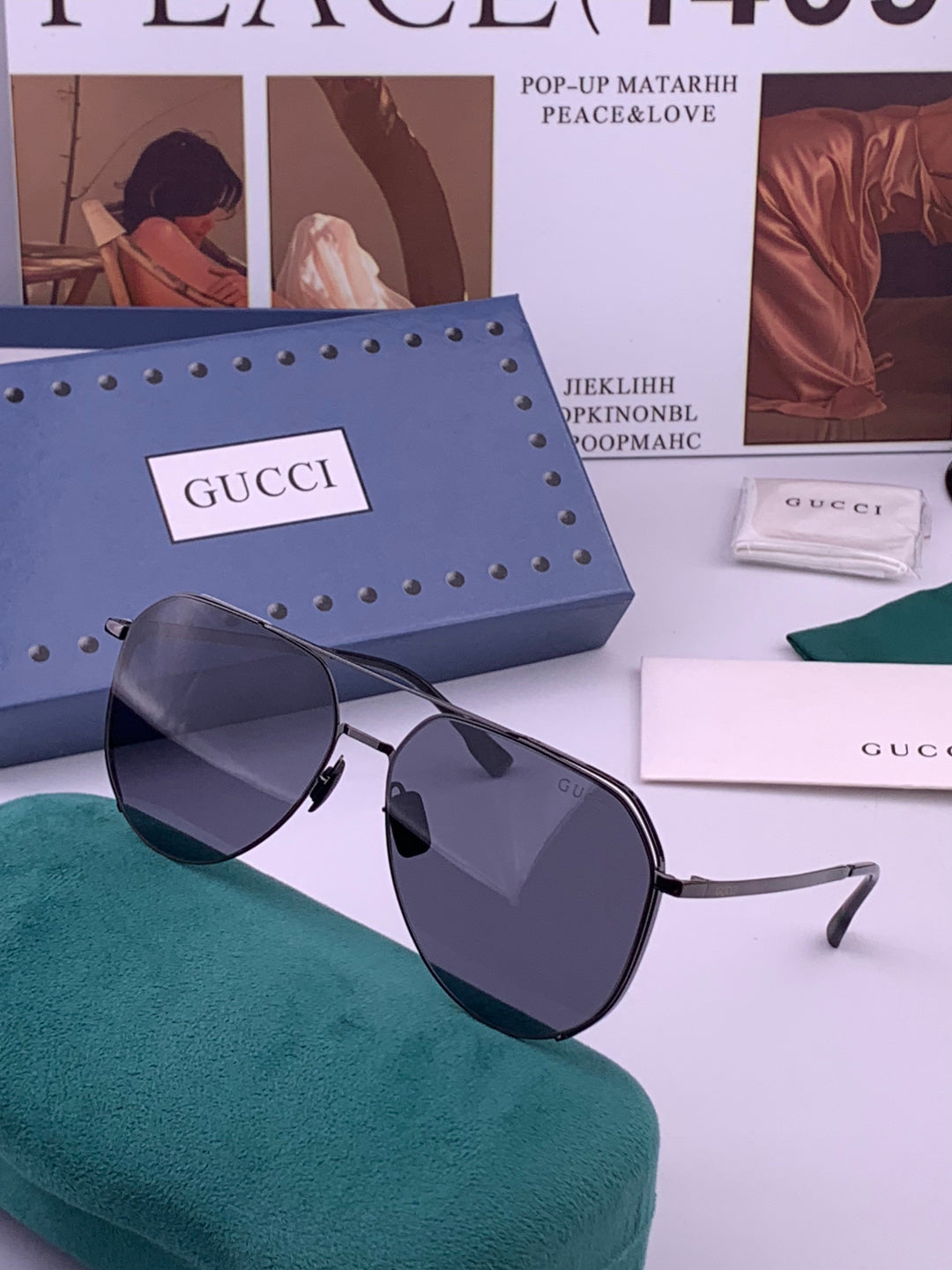 Gucci 1227 Fashion Gold Lens Sunglasses for Men & Women - 415010 - detail image 2