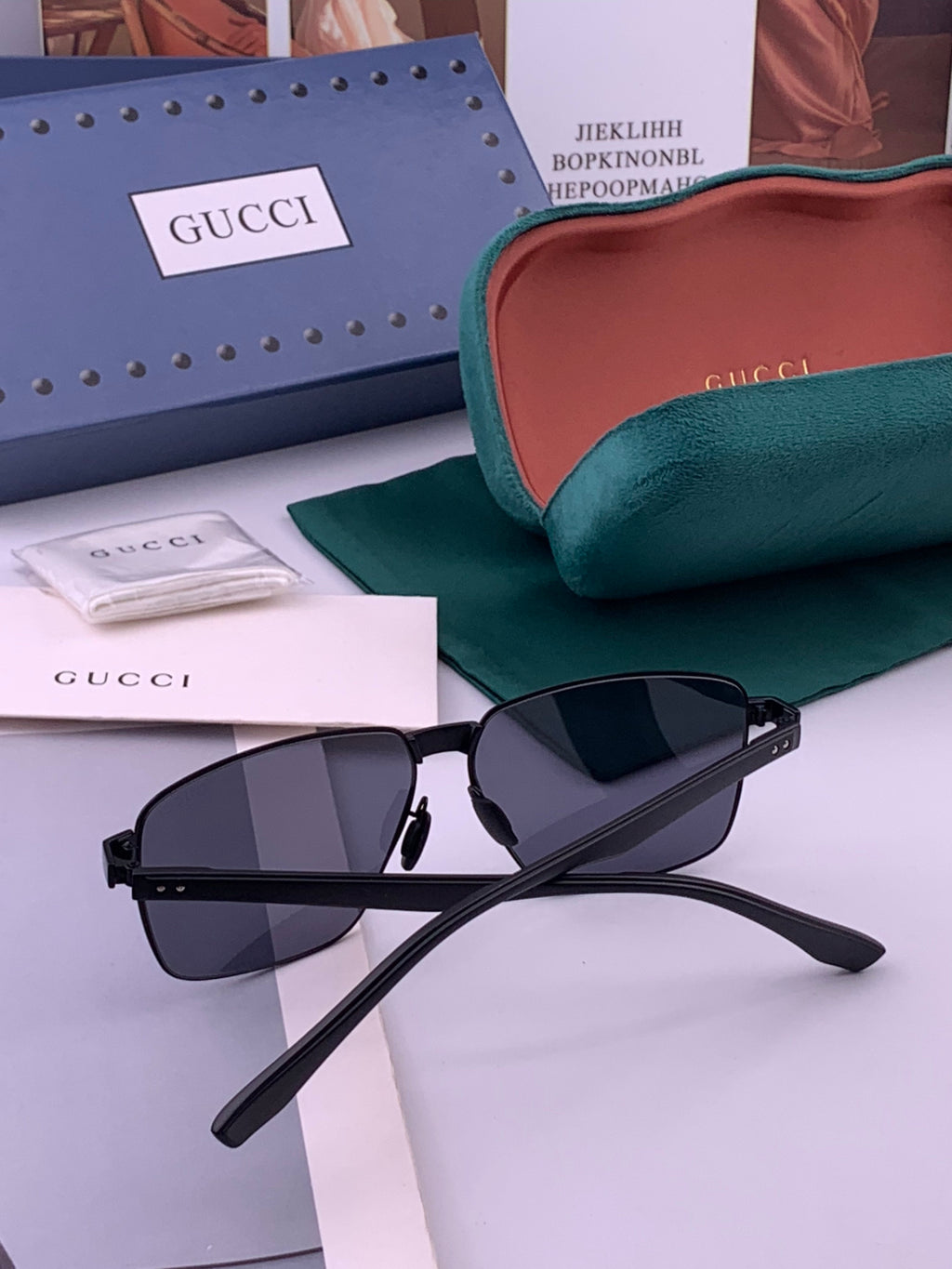 Gucci G7226 Polarized Aviator Gold Lens Sunglasses for Men - 415015 - detail image 5
