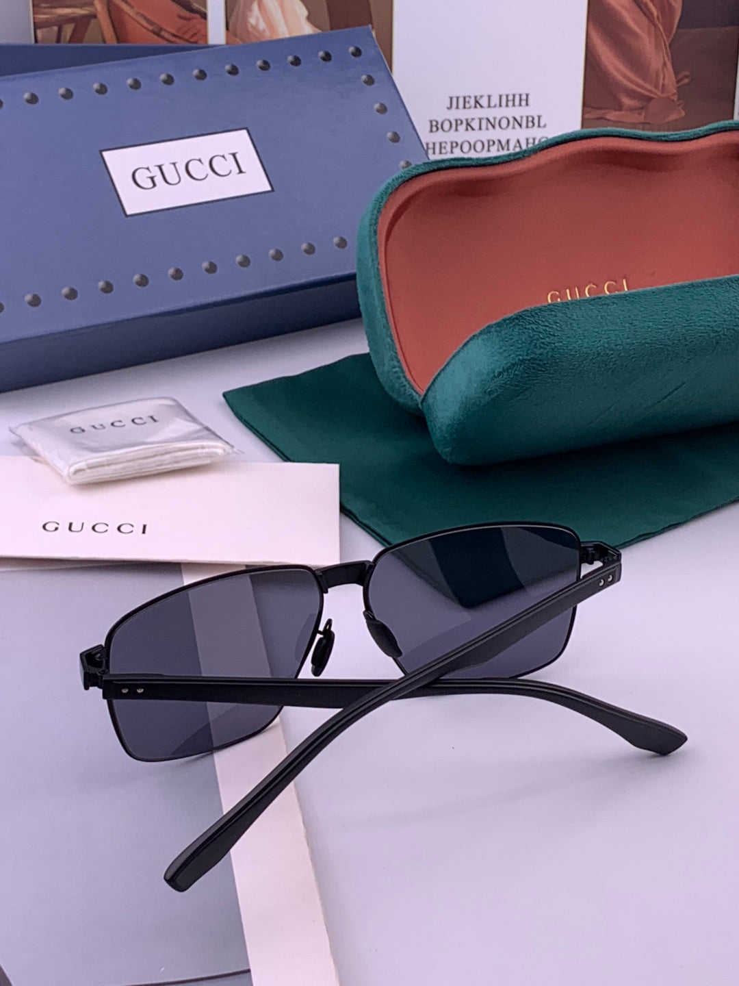 Gucci G7226 Polarized Aviator Gold Lens Sunglasses for Men - 415015 - detail image 5