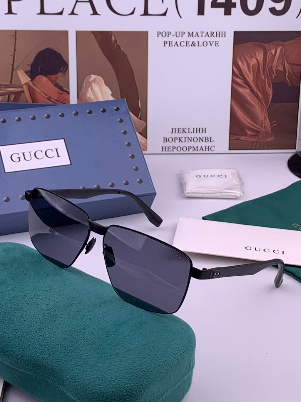 Gucci G7226 Polarized Aviator Gold Lens Sunglasses for Men - 415015 - detail image 2
