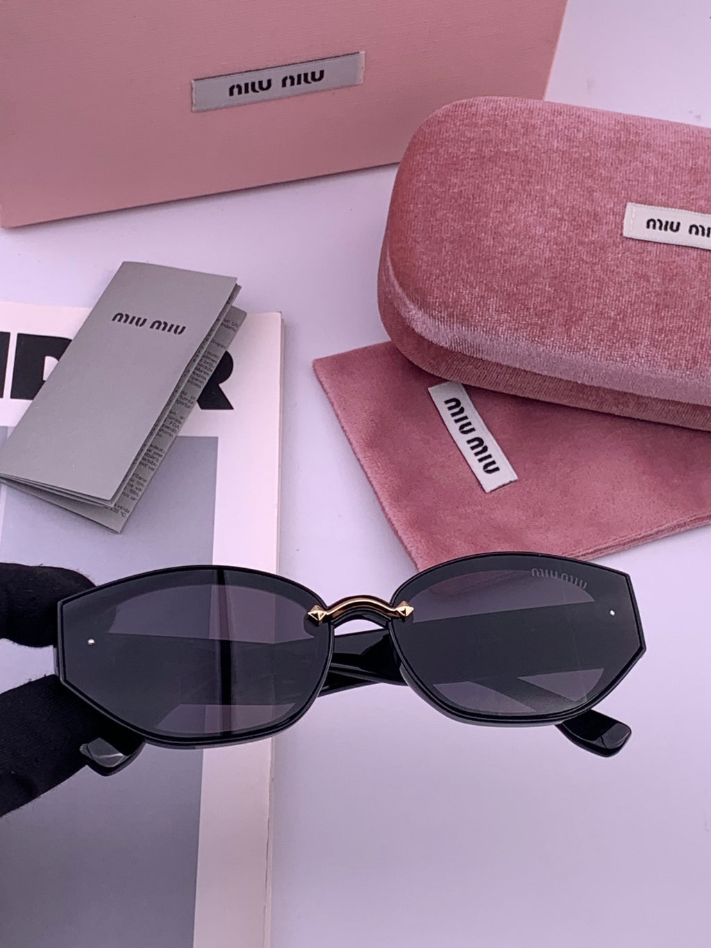 Miu Miu M7350 Fashion Black Lens Sunglasses for Men & Women - 432686