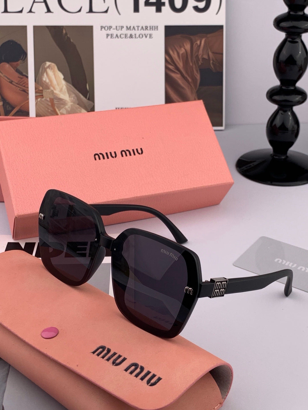 Miu Miu M4304 Fashion Black Lens Sunglasses for Men & Women - 432574 - detail image 5