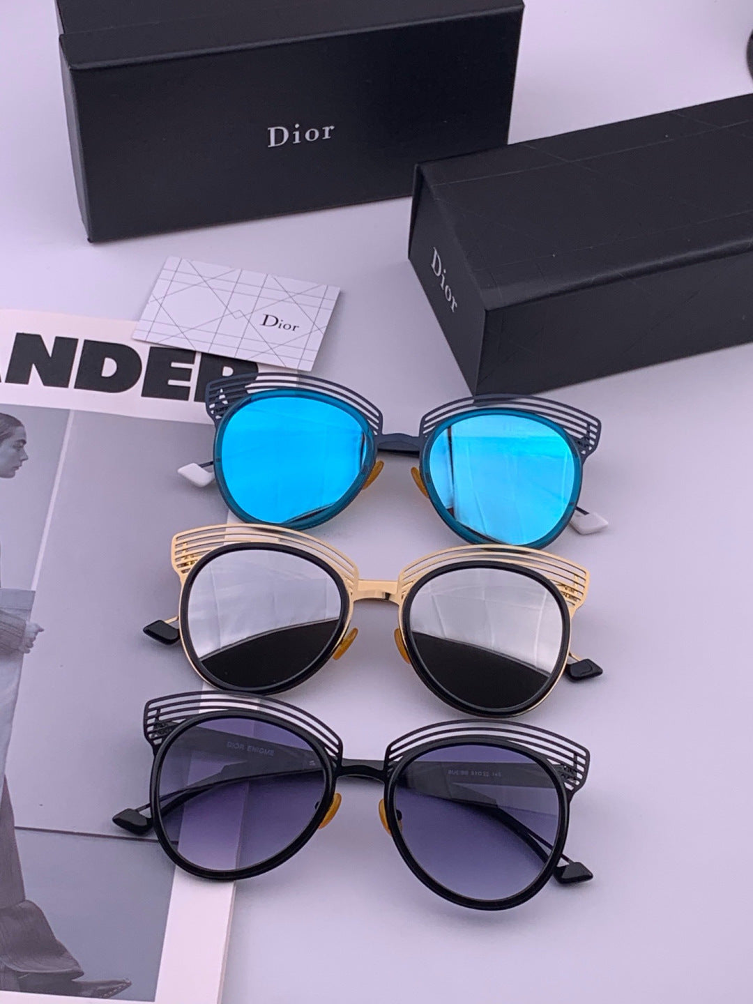 Dior CD11 Round Orange Lens Sunglasses for Women - detail image 7