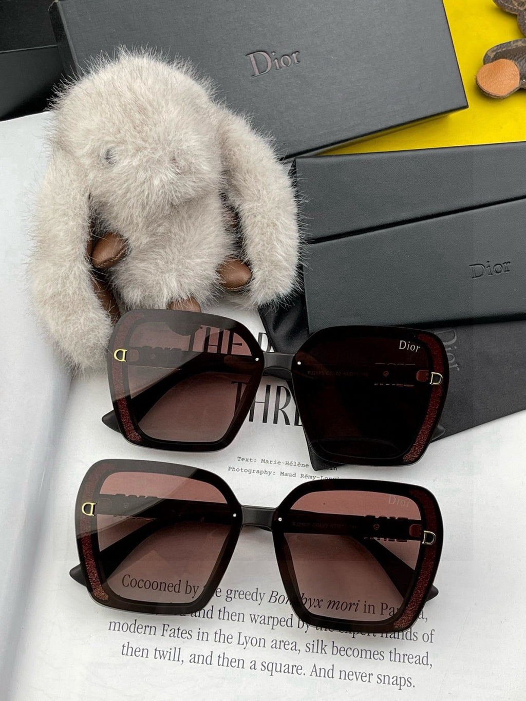 Dior CD3290 Polarized Square Black Lens Sunglasses for Women - 431868 - detail image 7