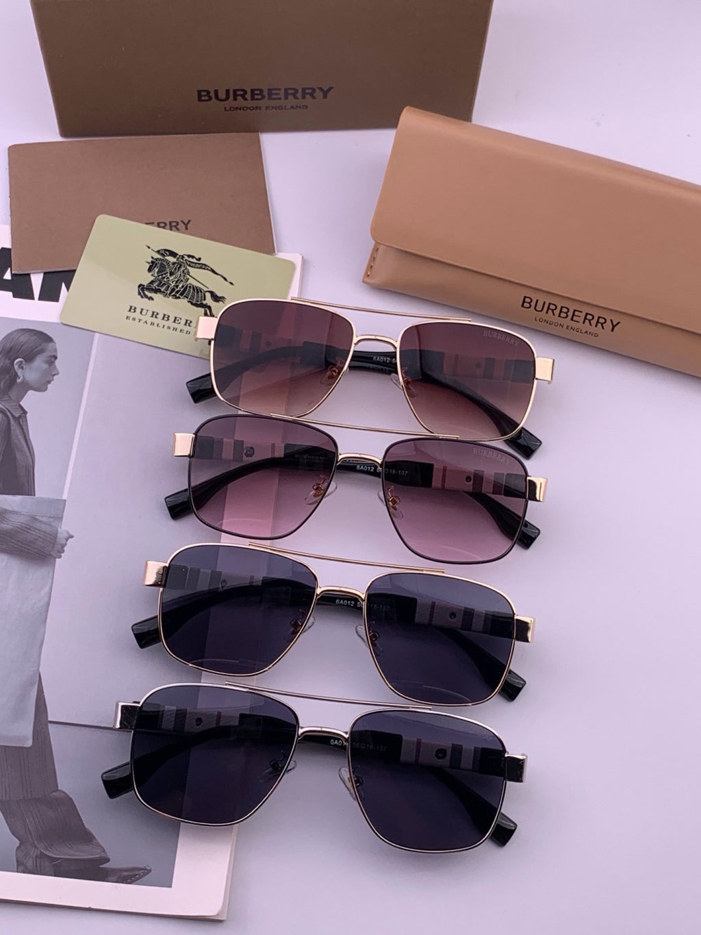Burberry B201 Aviator Purple Lens Sunglasses for Men - 432454 - detail image 6