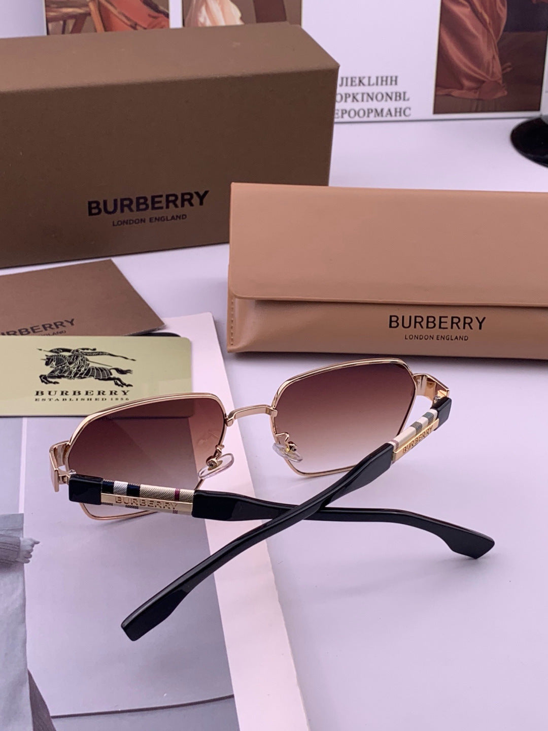 Burberry 101 Aviator Purple Lens Sunglasses for Men - 432456 - detail image 4