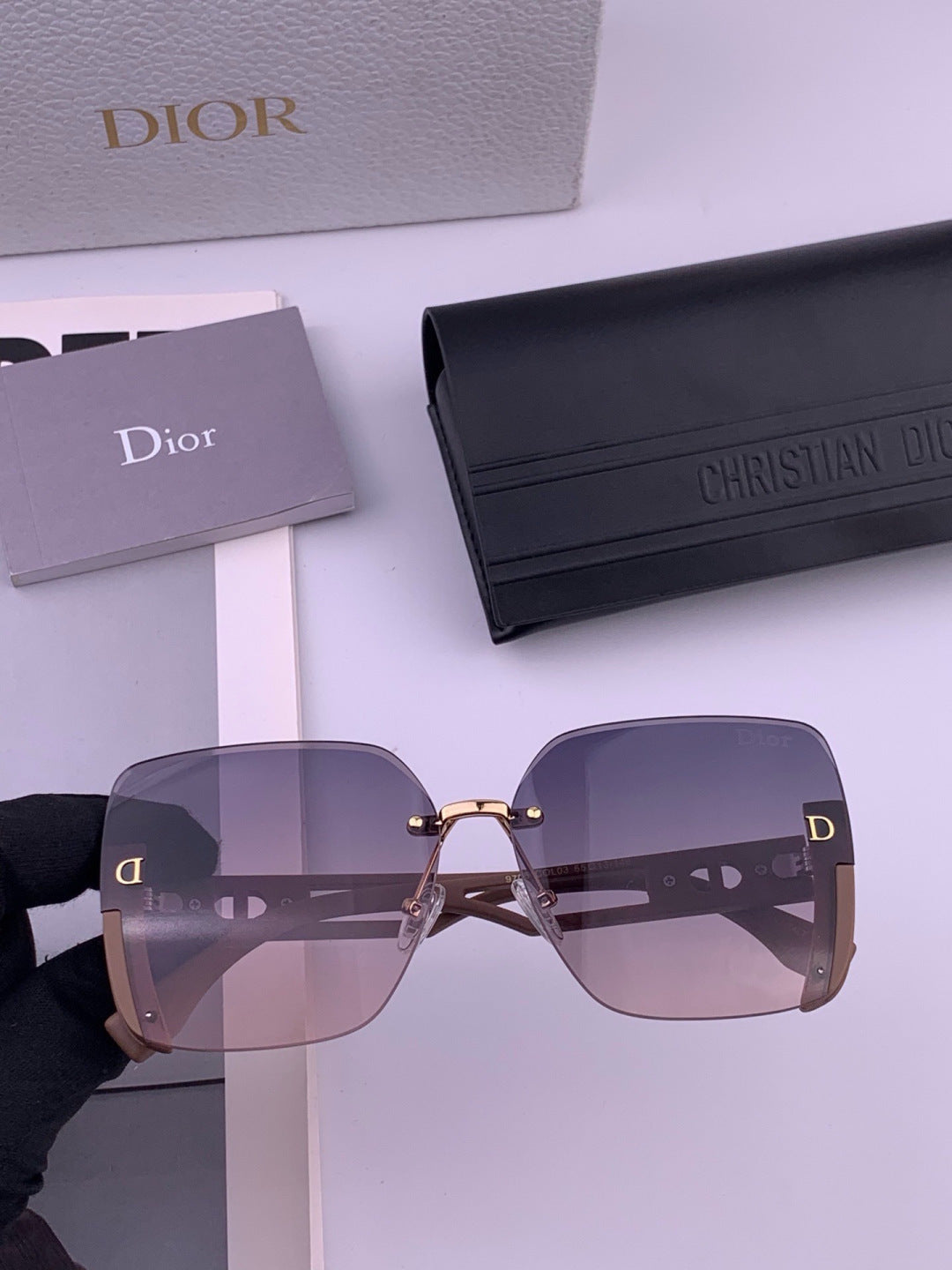 Dior CD6970 Square Gold Lens Sunglasses for Women - 431867