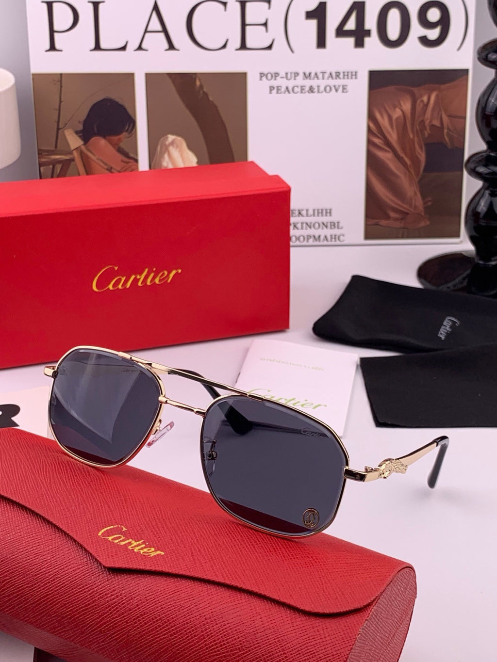 Cartier K61758 Fashion Pink Lens Sunglasses for Men & Women - 432215