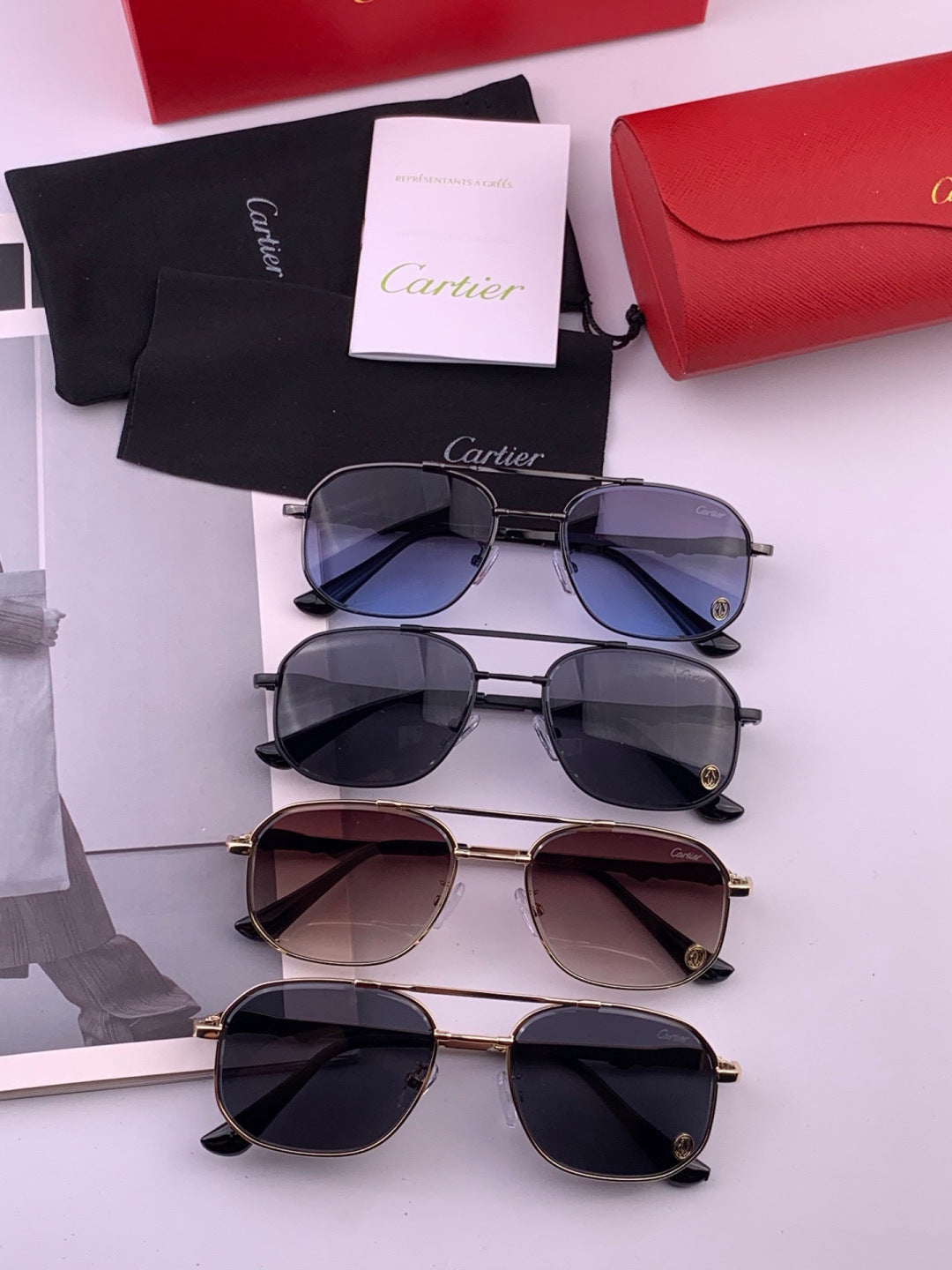 Cartier K61758 Fashion Pink Lens Sunglasses for Men & Women - 432216 - detail image 7