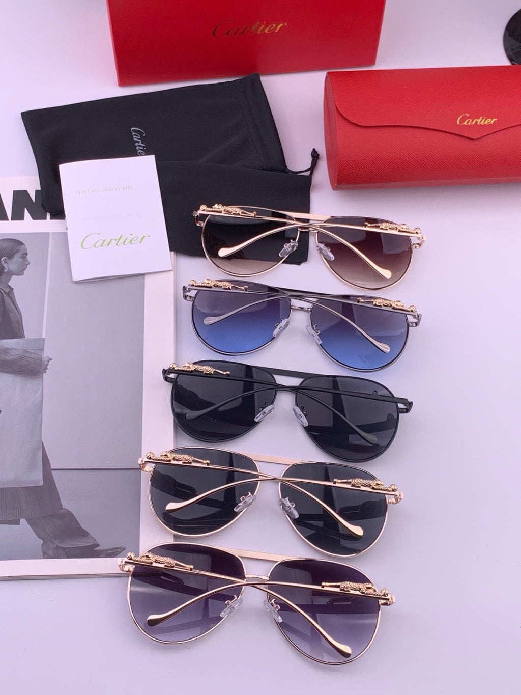 Cartier K41758 Fashion Black Lens Sunglasses for Men & Women - 432218 - detail image 7