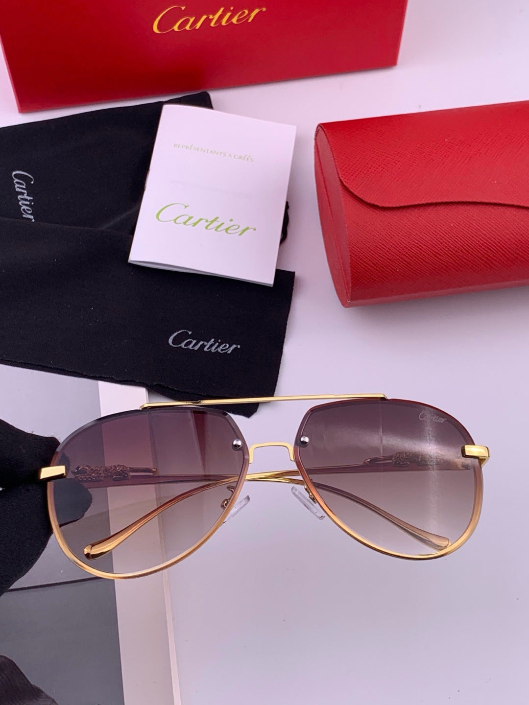 Cartier K21758 Fashion Black Lens Sunglasses for Men & Women - 432219 - detail image 2
