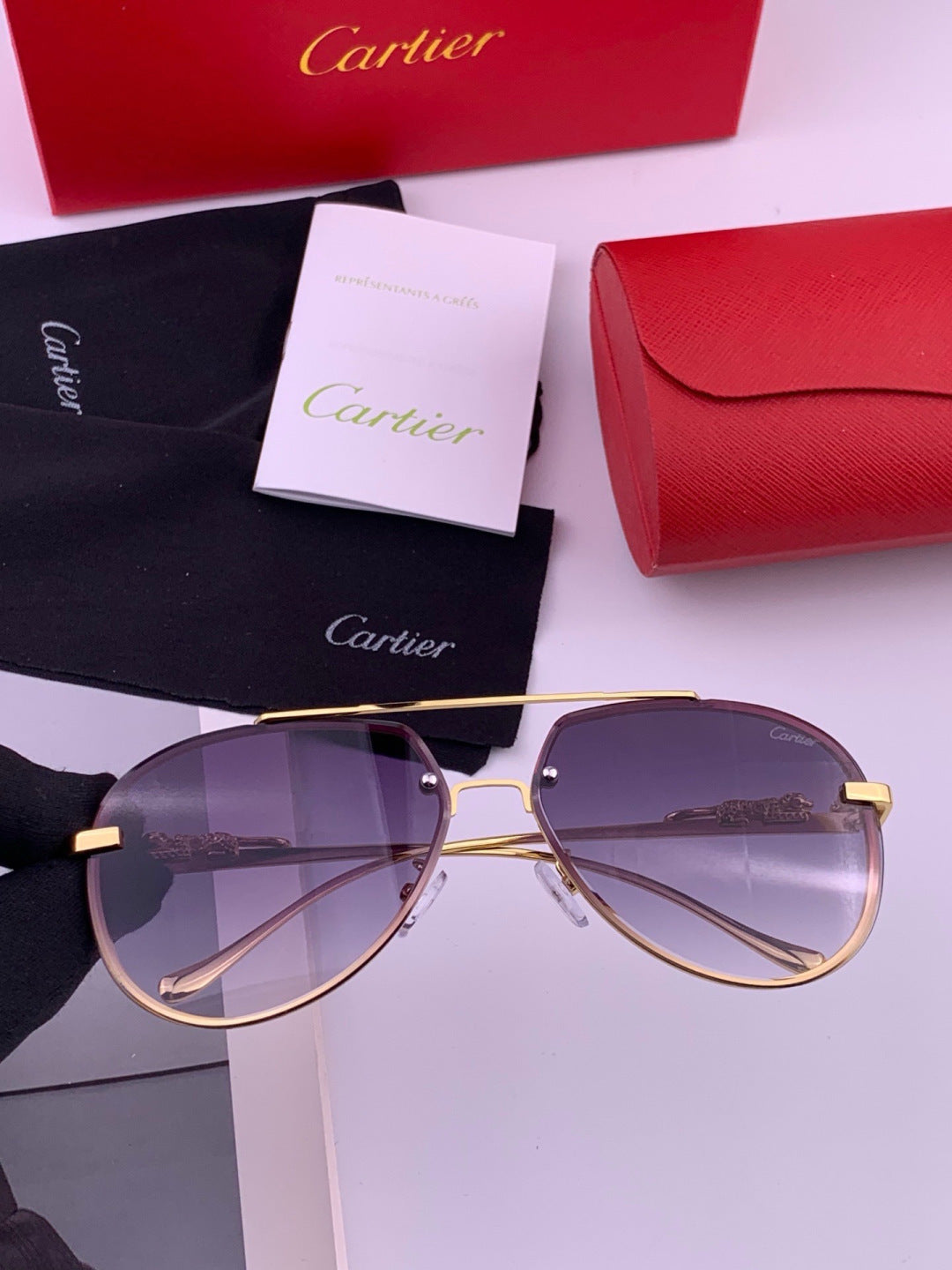 Cartier K21758 Fashion Black Lens Sunglasses for Men & Women - 432219 - detail image 3