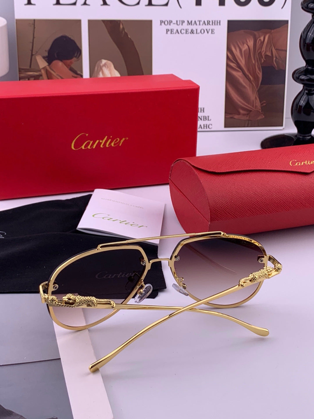 Cartier K21758 Fashion Black Lens Sunglasses for Men & Women - 432219 - detail image 7
