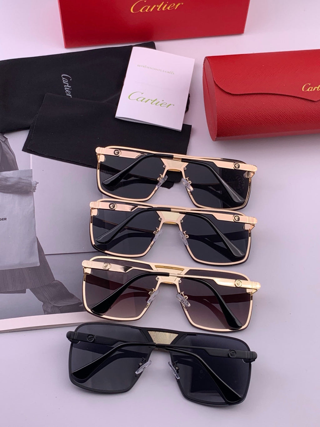 Cartier K11735 Fashion Black Lens Sunglasses for Men & Women - 432213 - detail image 6
