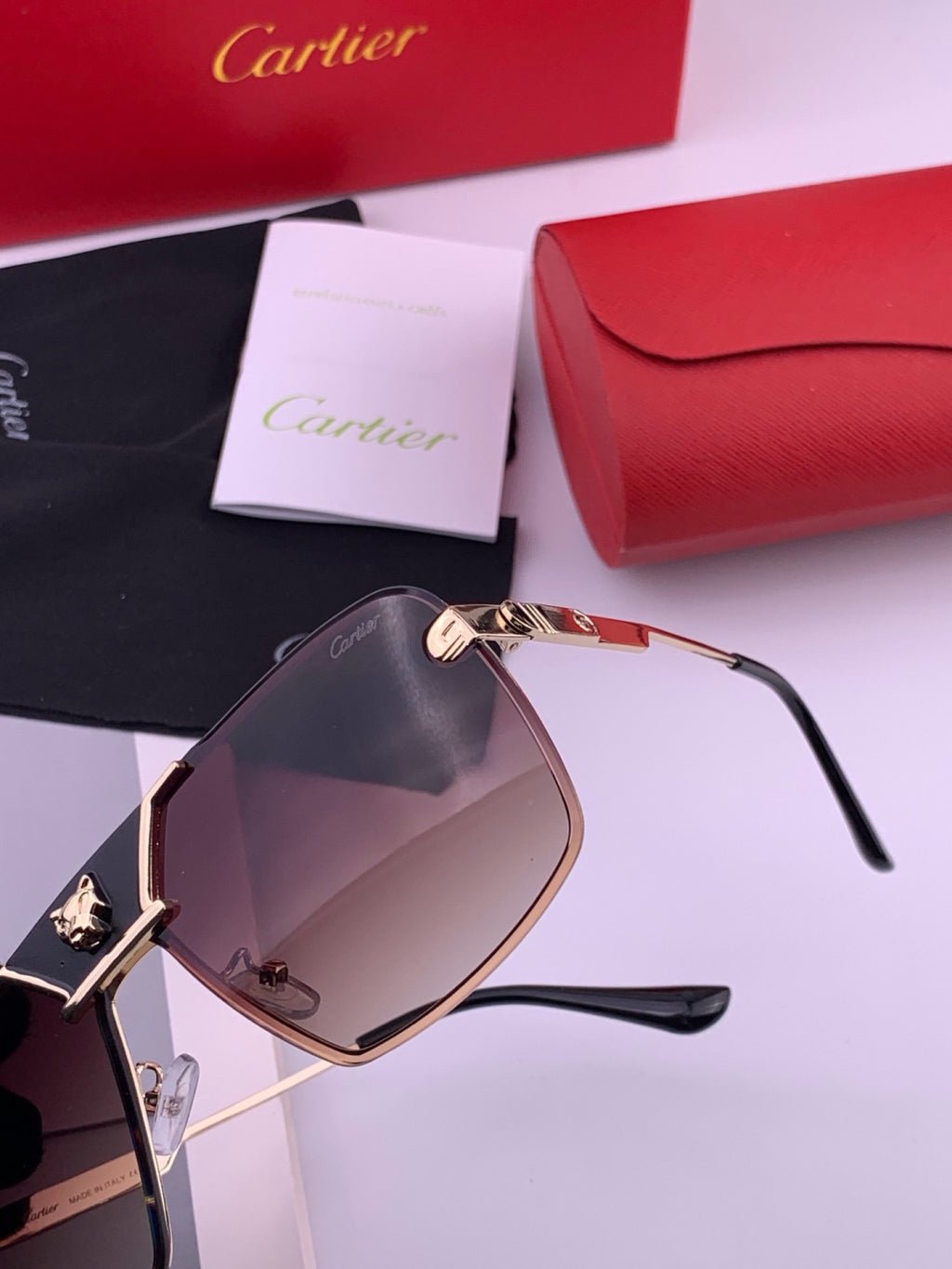 Cartier K11735 Fashion Black Lens Sunglasses for Men & Women - 432214 - detail image 6
