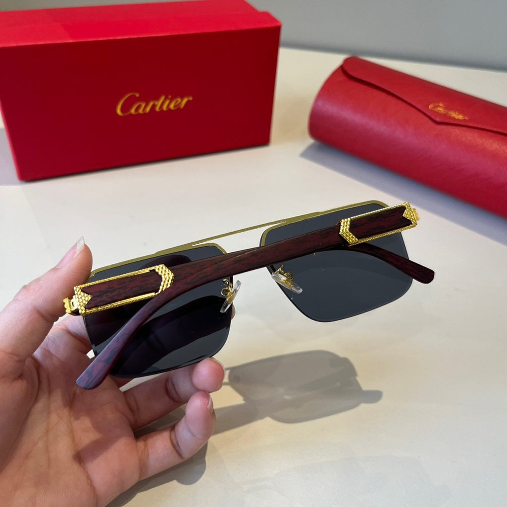 Cartier Lightweight Metal Rimless Silver Lens Sunglasses for Men & Wo - 465759 - detail image 4