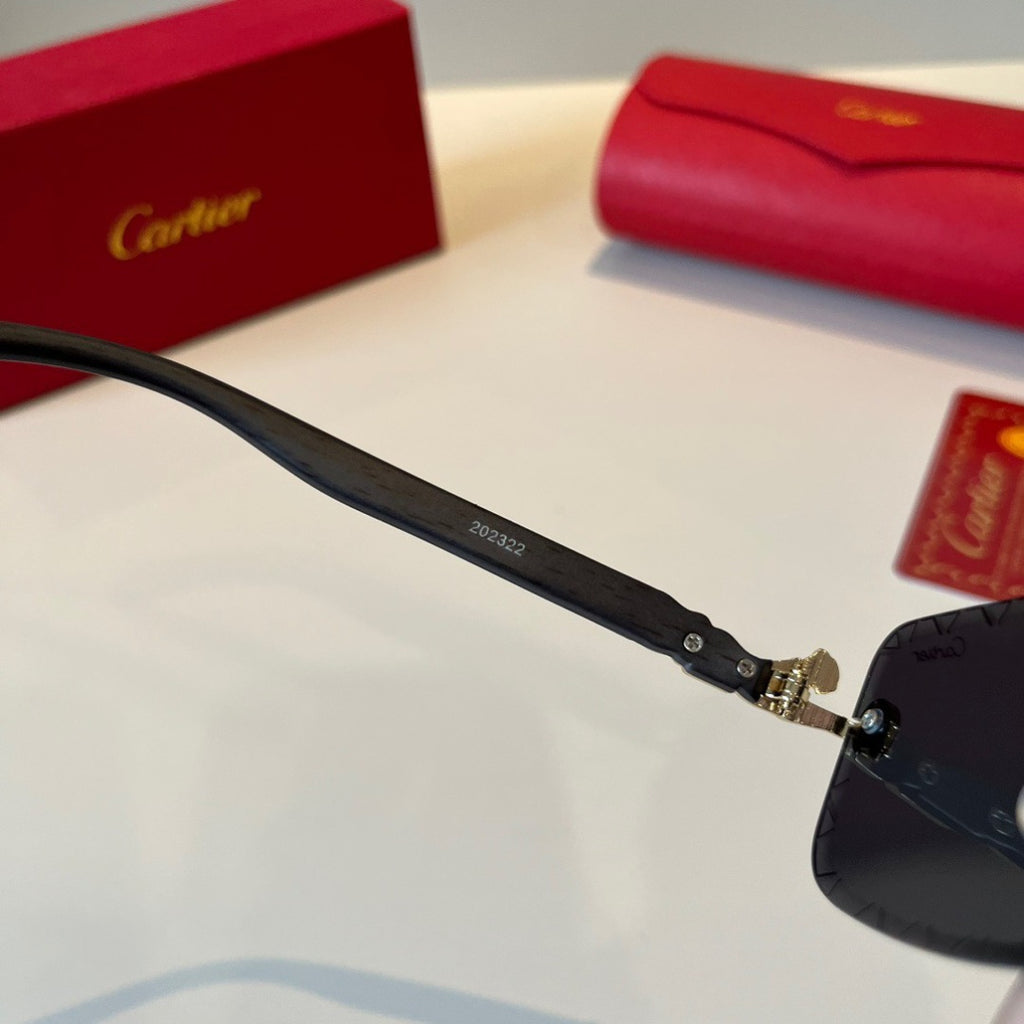 Cartier Lightweight Metal Rimless Silver Lens Sunglasses for Men & Wo - 465764 - detail image 10