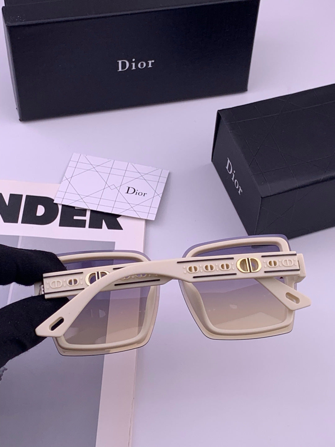 Dior CD2590 Polarized Square Red Lens Sunglasses for Women - detail image 6