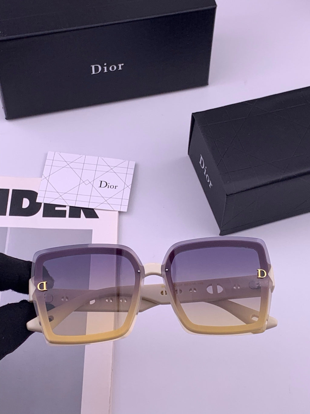 Dior CD2590 Polarized Square Red Lens Sunglasses for Women - detail image 5
