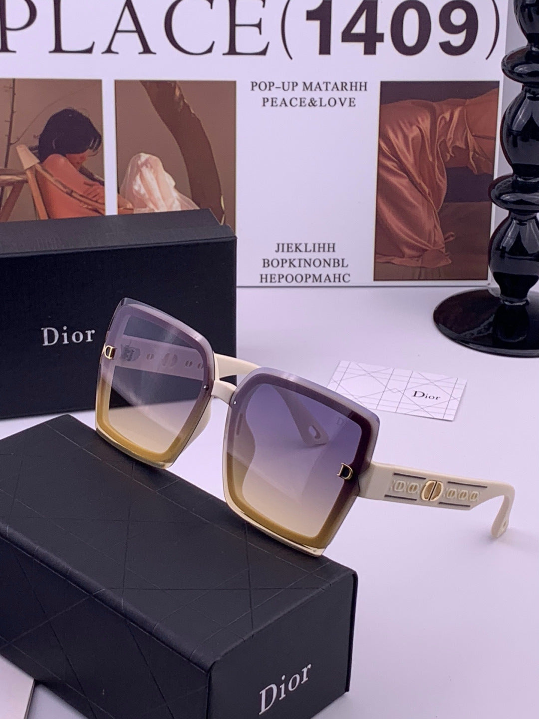 Dior CD2590 Polarized Square Red Lens Sunglasses for Women - detail image 2