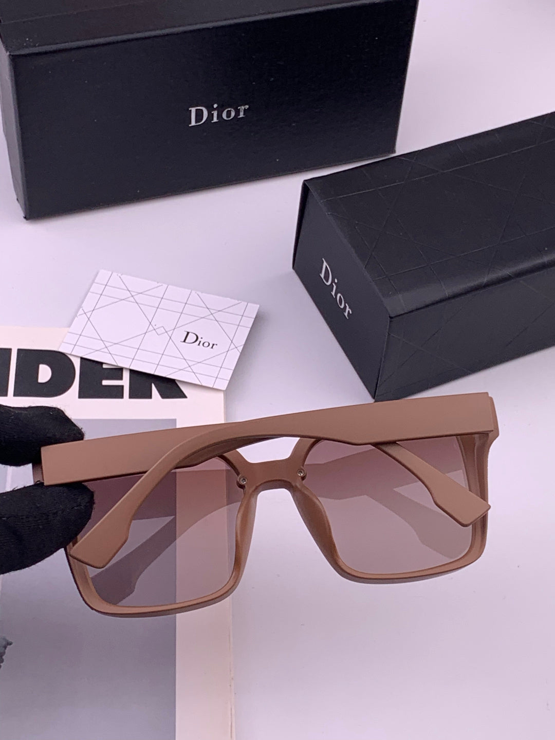 Dior CD883 Polarized Square Gold Lens Sunglasses for Women - 431715 - detail image 6