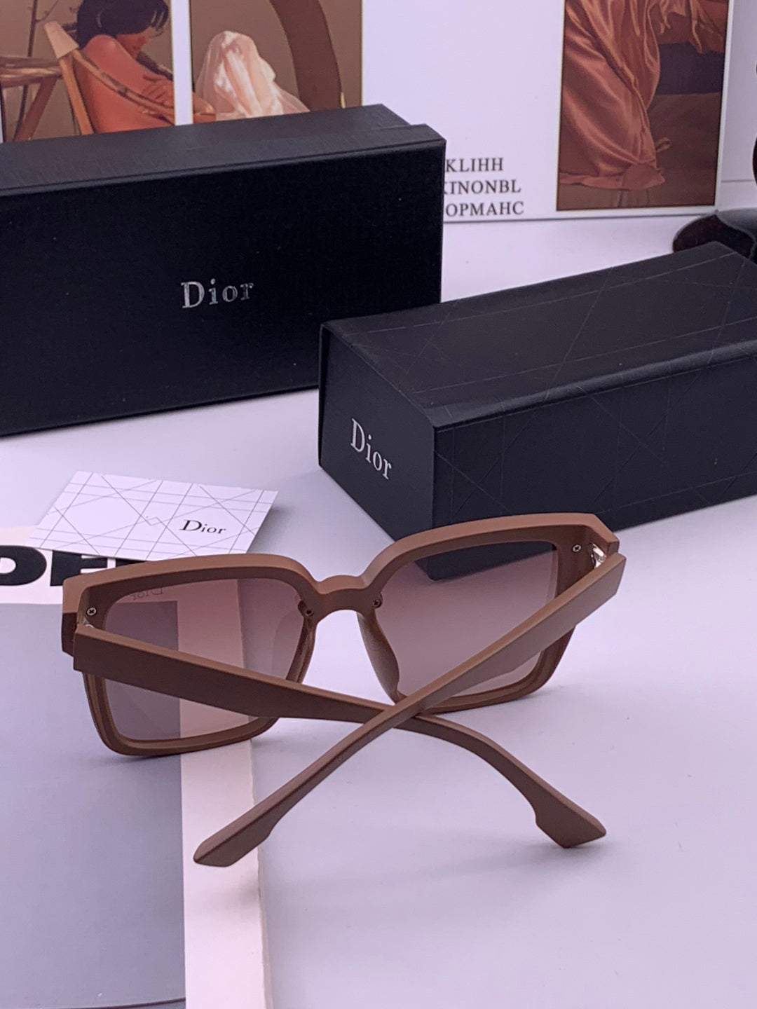Dior CD883 Polarized Square Gold Lens Sunglasses for Women - 431715 - detail image 7