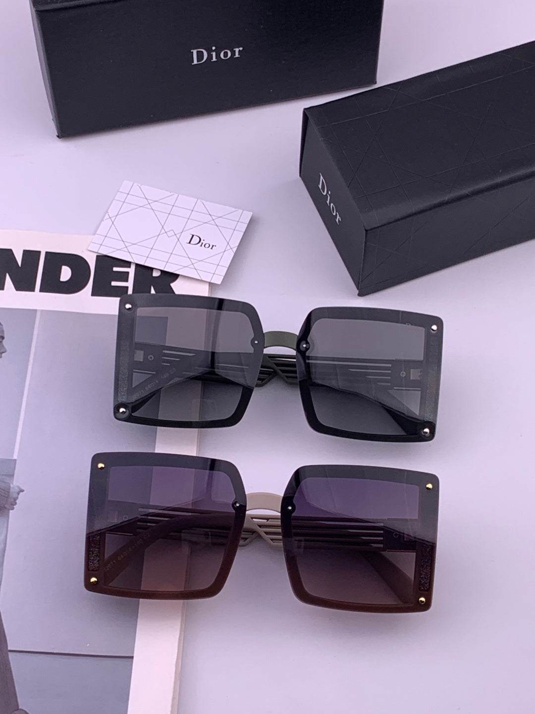 Dior D1297 Polarized Square Gold Lens Sunglasses for Men & Women - 431717 - detail image 7