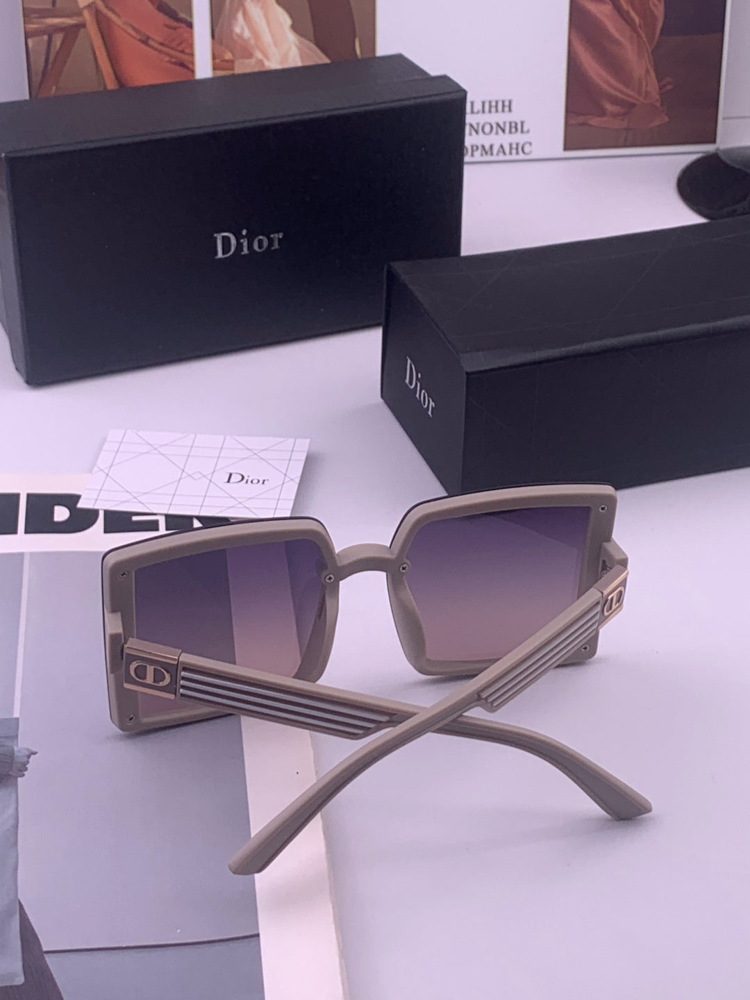 Dior D1297 Polarized Square Gold Lens Sunglasses for Men & Women - 431717 - detail image 6