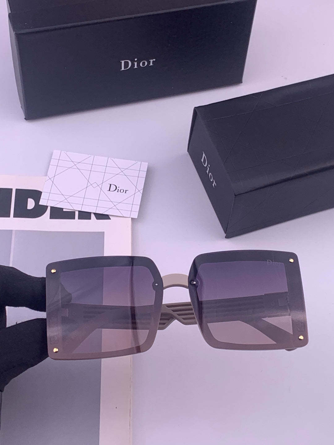 Dior D1297 Polarized Square Gold Lens Sunglasses for Men & Women - 431717