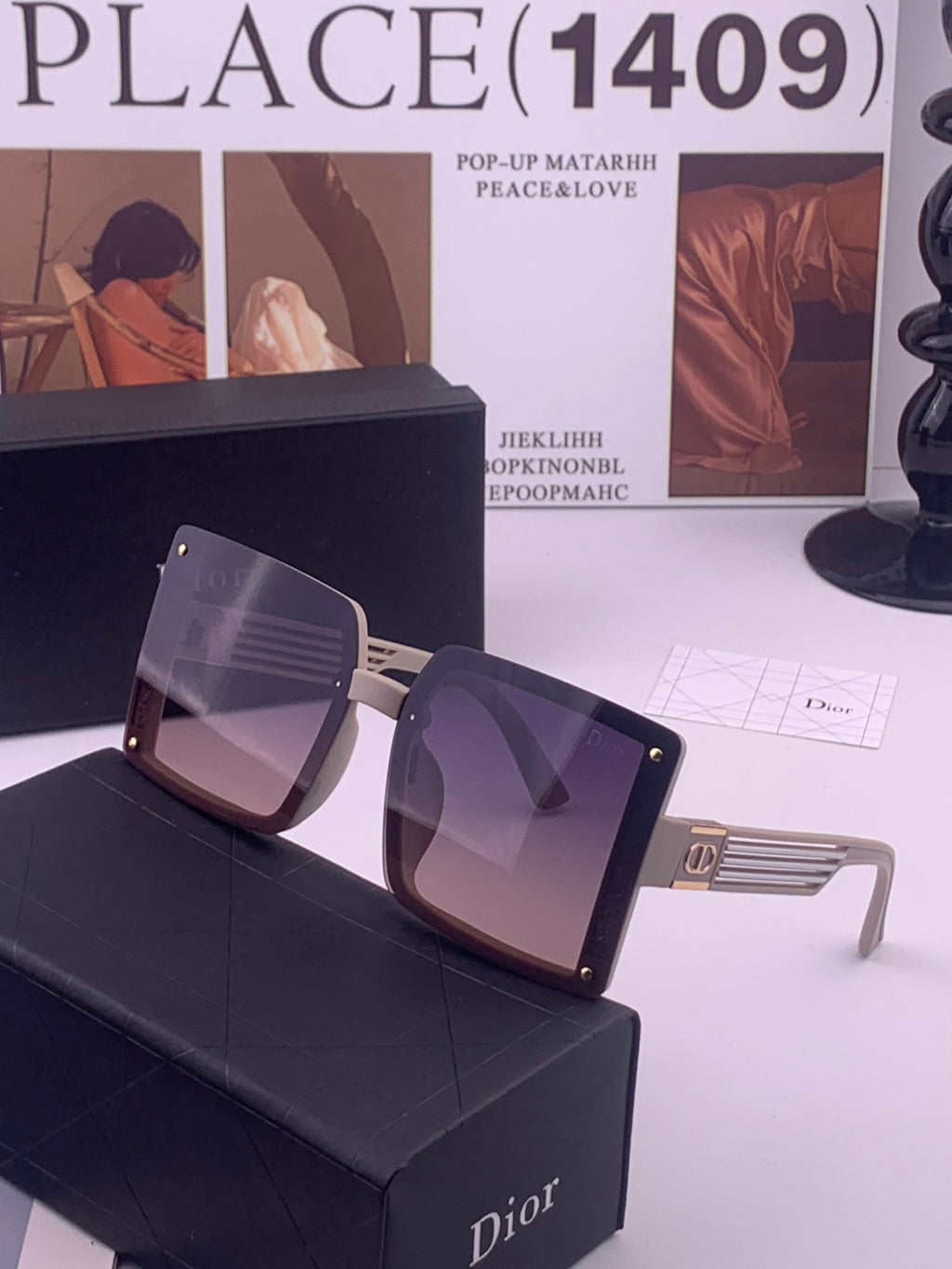 Dior D1297 Polarized Square Gold Lens Sunglasses for Men & Women - 431717 - detail image 2