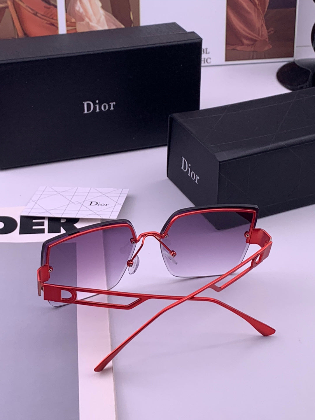 Dior D9681 Square Gold Lens Sunglasses for Men & Women - 431718 - detail image 6
