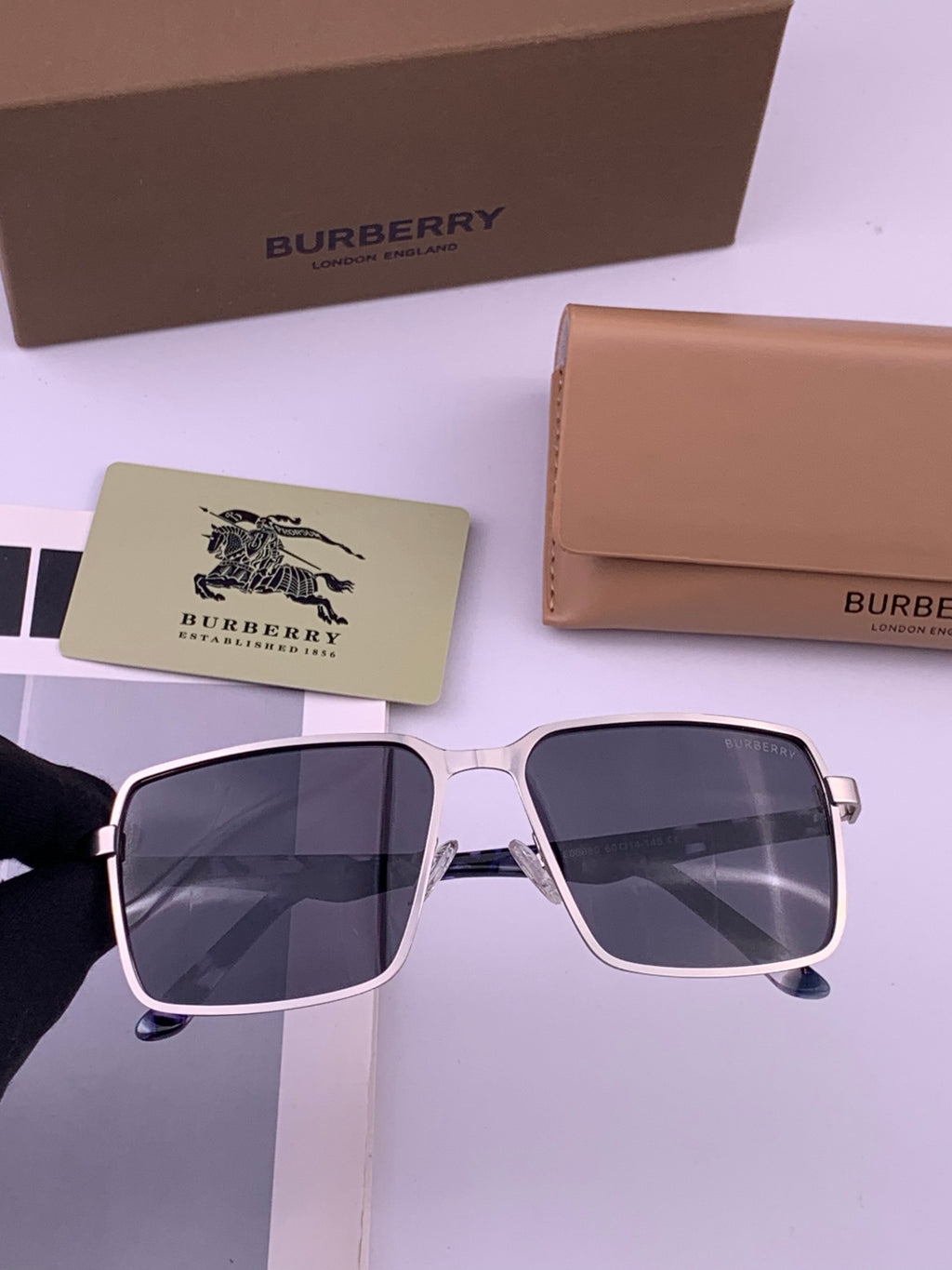 Burberry B080668 Aviator Gold Lens Sunglasses for Men - 432475