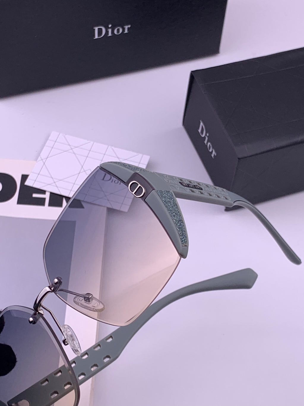 Dior CD5296 Square Gold Lens Sunglasses for Women - 431699 - detail image 3