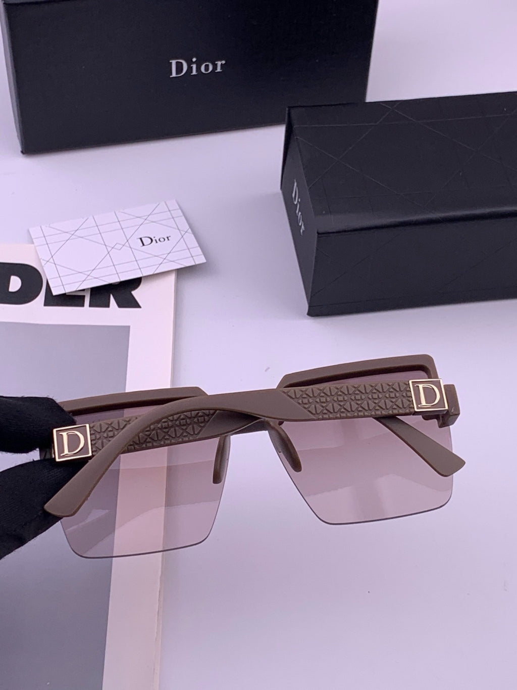 Dior D9805 Square Gold Lens Sunglasses for Men & Women - 431702 - detail image 6