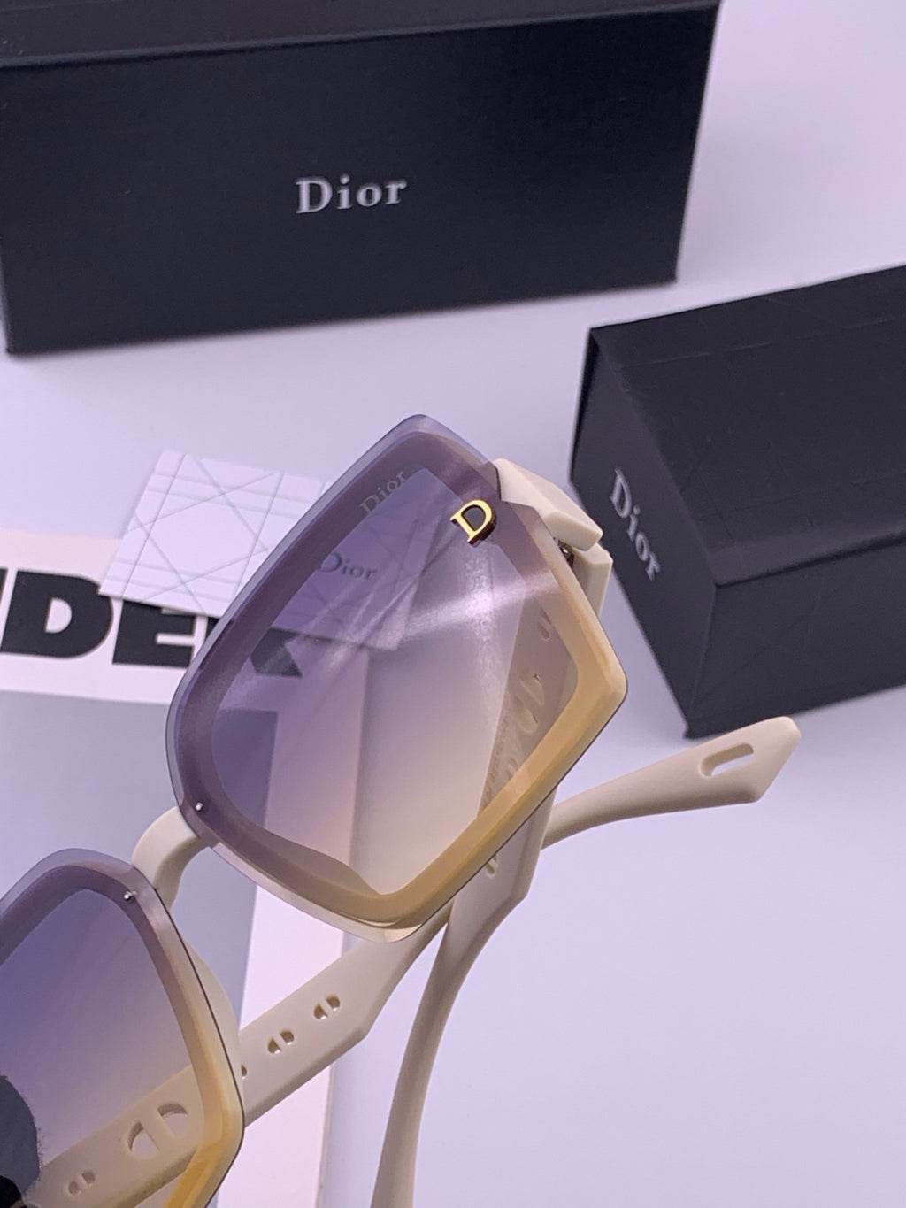 Dior CD2590 Polarized Square Red Lens Sunglasses for Women - 431703 - detail image 3