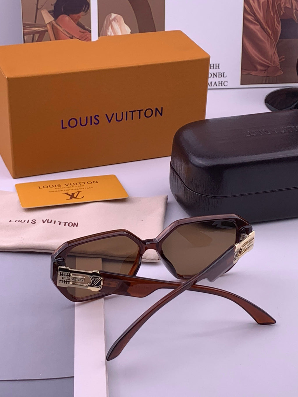 Louis Vuitton L17001 Square Black Lens Sunglasses for Women - 431187 - detail image 6