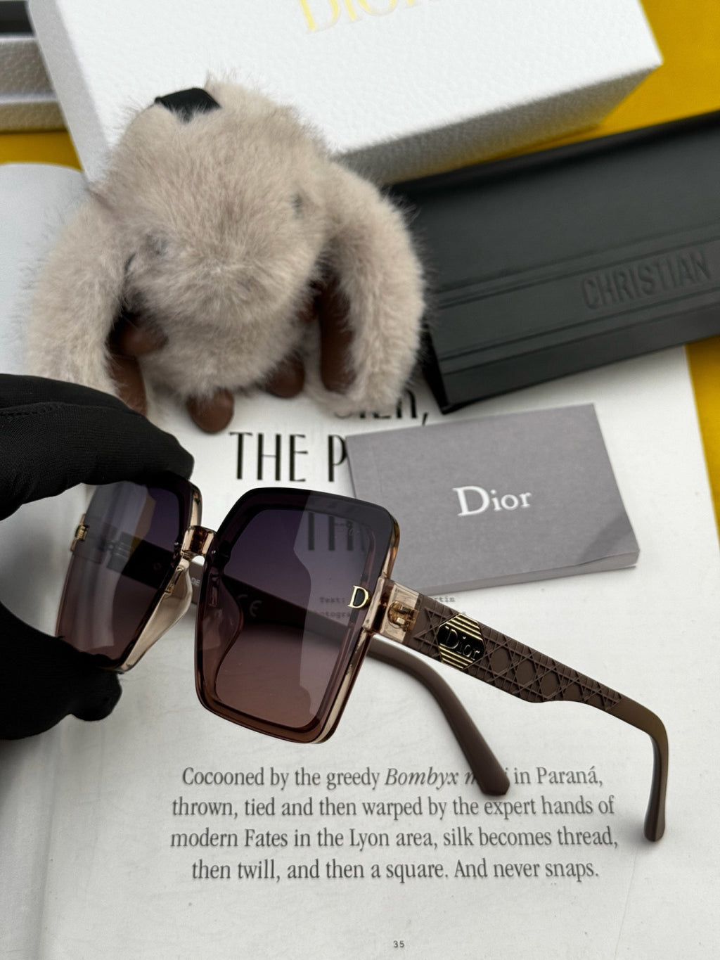Dior CD6251 Polarized Square Black Lens Sunglasses for Women - 431773 - detail image 6