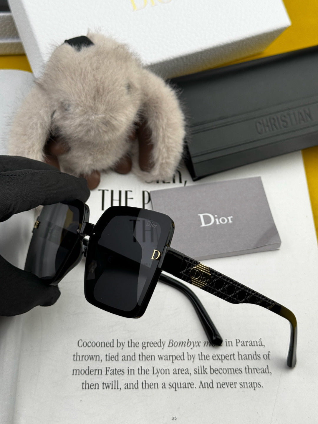 Dior CD6251 Polarized Square Black Lens Sunglasses for Women - 431773 - detail image 5