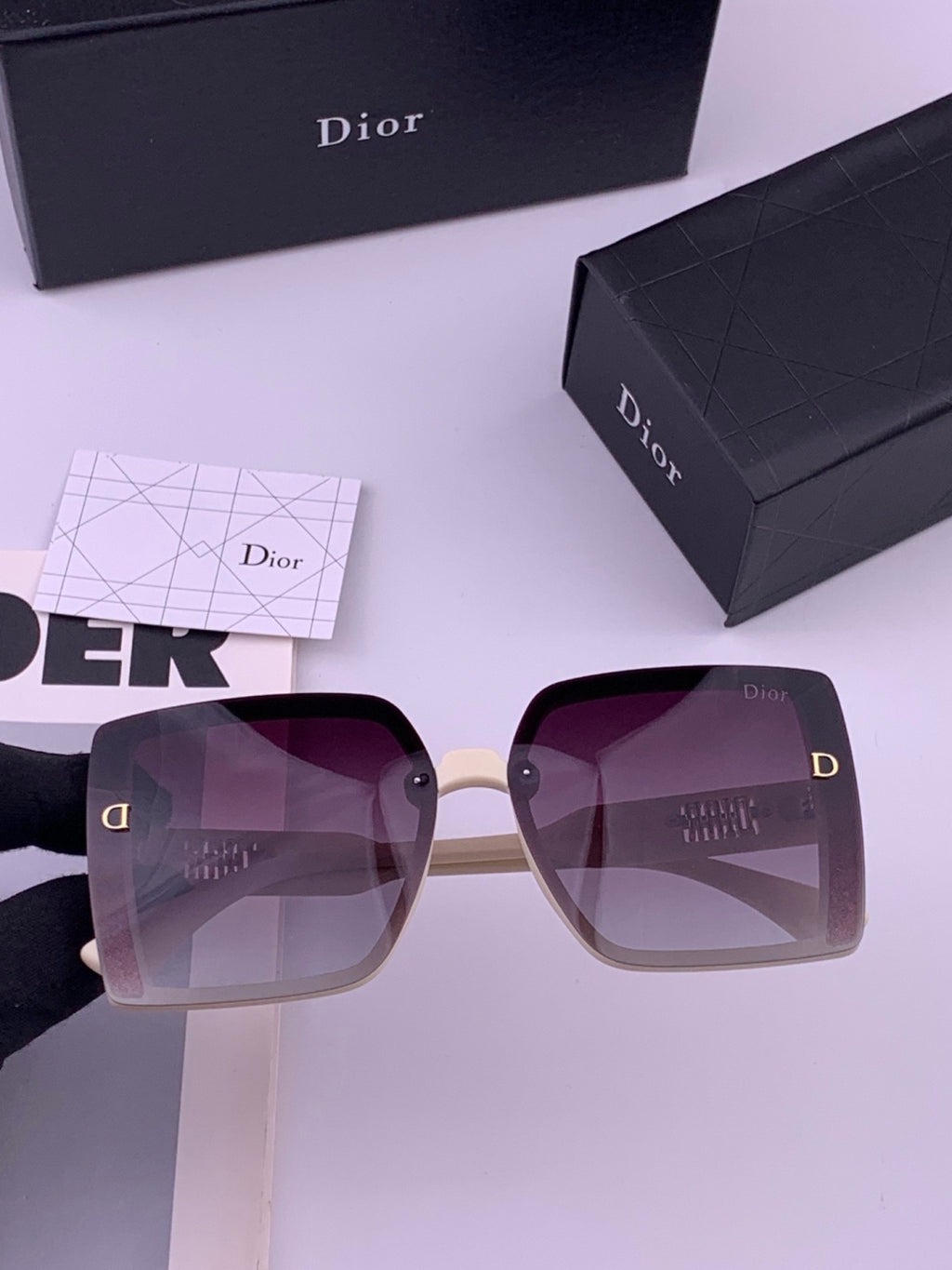 Dior D5290 Polarized Square Black Lens Sunglasses for Men & Women - 431774