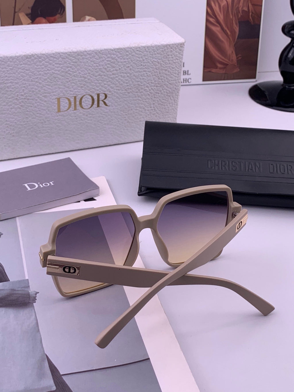 Dior CD4780 Polarized Square Purple Lens Sunglasses for Women - 449098 - detail image 6