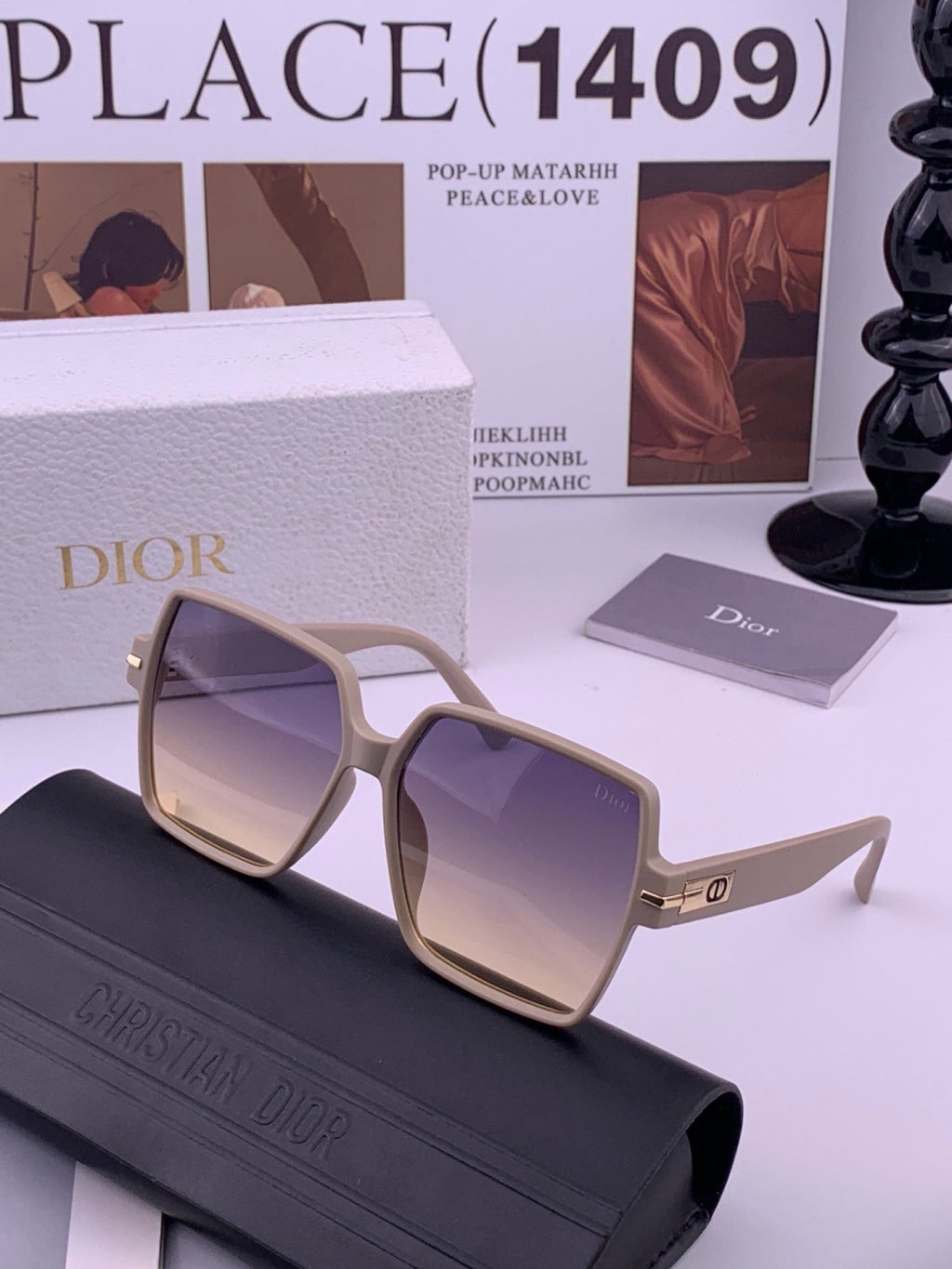 Dior CD4780 Polarized Square Purple Lens Sunglasses for Women - 449098