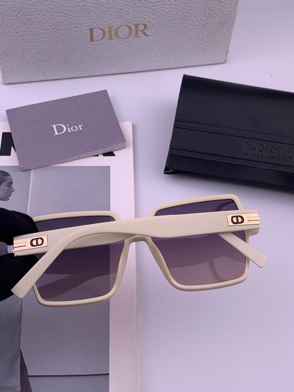 Dior CD4780 Polarized Square Black Lens Sunglasses for Women - detail image 4