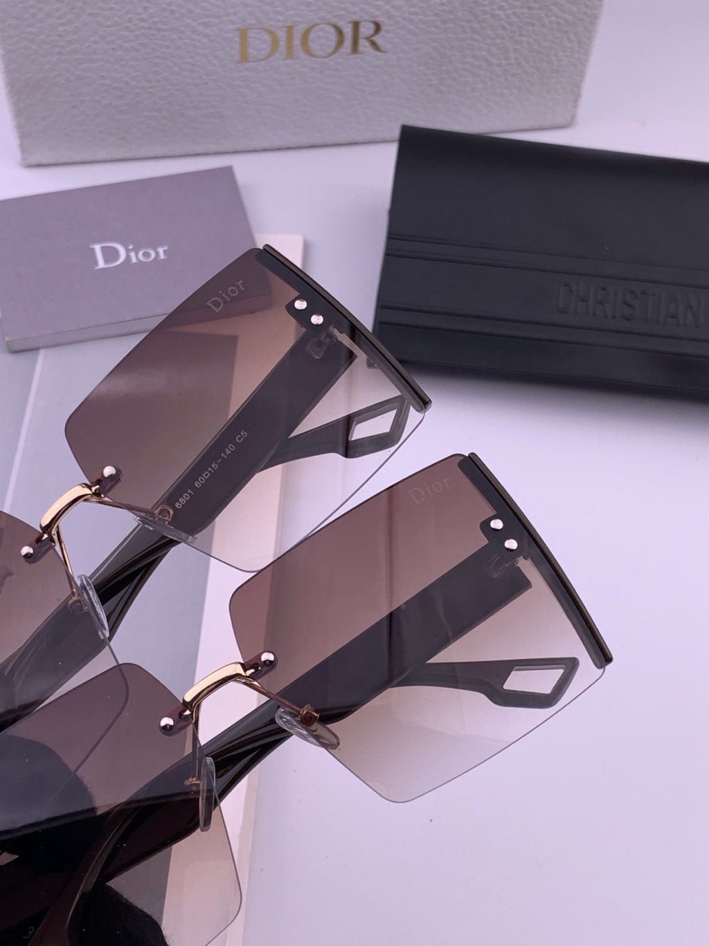 Dior CD2233 Lightweight Metal Rimless Gold Lens Sunglasses for Women - 449101 - detail image 6