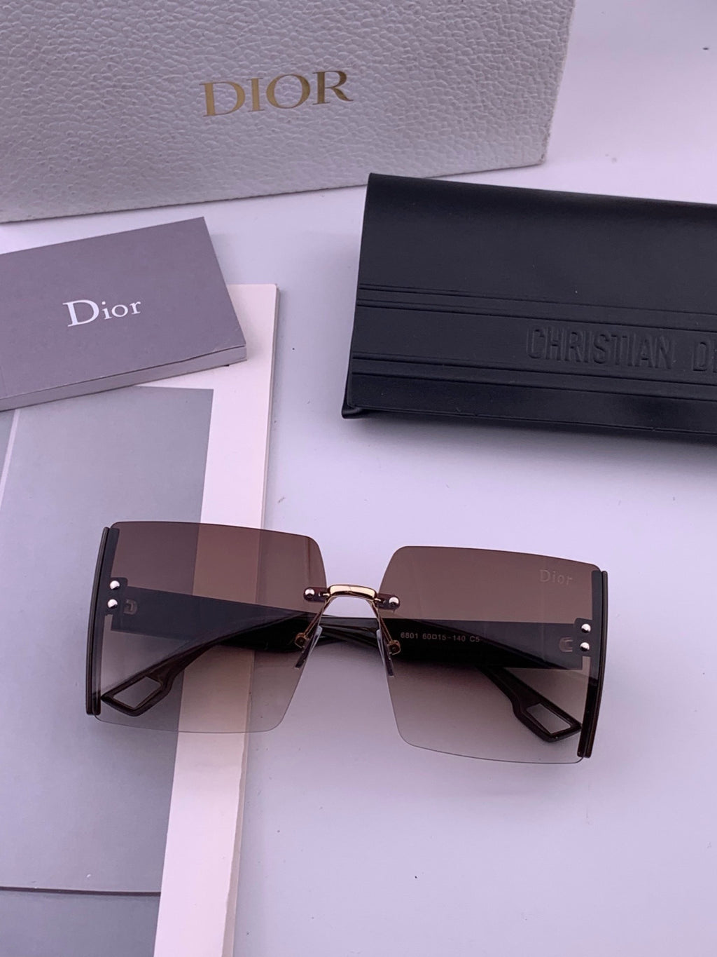 Dior CD2233 Lightweight Metal Rimless Gold Lens Sunglasses for Women - 449101 - detail image 7