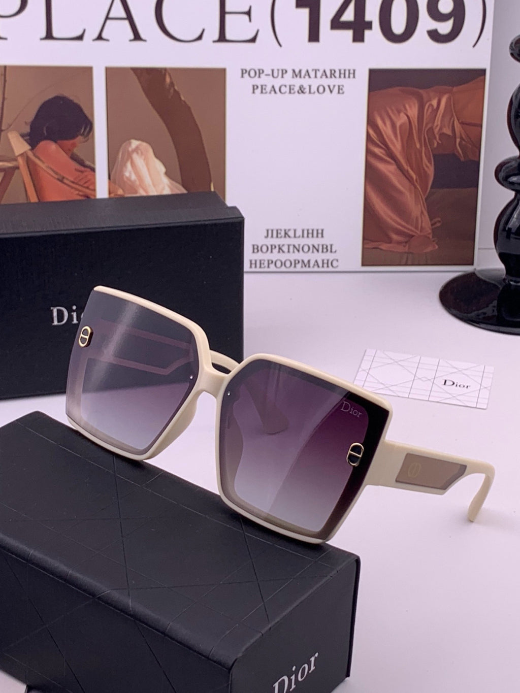 Dior CD3917 Polarized Square Red Lens Sunglasses for Women - detail image 2