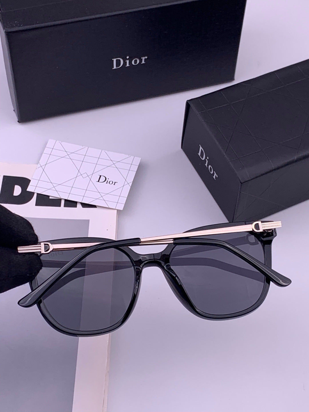 Dior D31101 Polarized Square Black Lens Sunglasses for Men & Women - 449097 - detail image 5